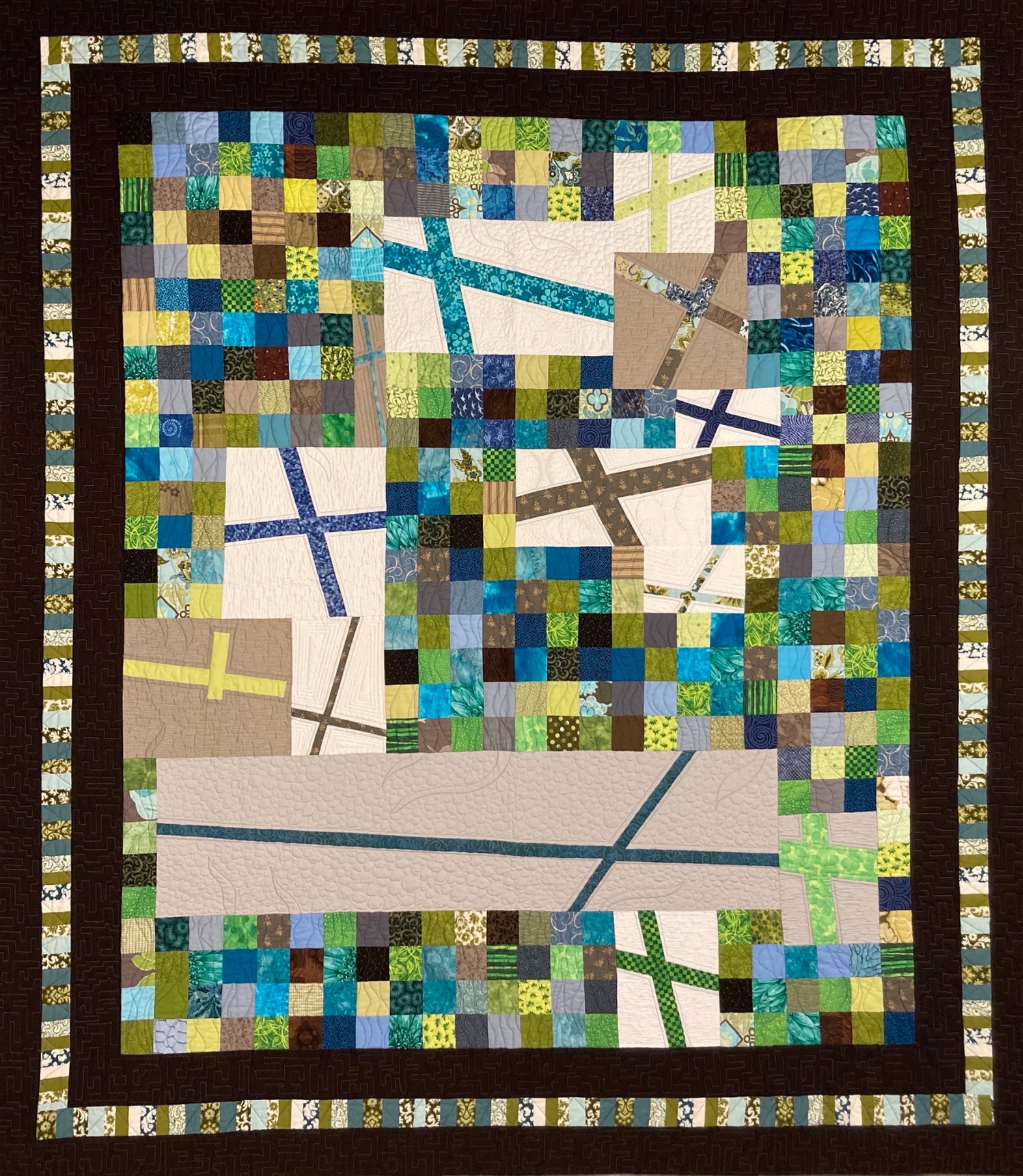 Bluebridge, an art quilt by Jo Allbutt